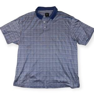 Vintage Blue Plaid Polo Shirt